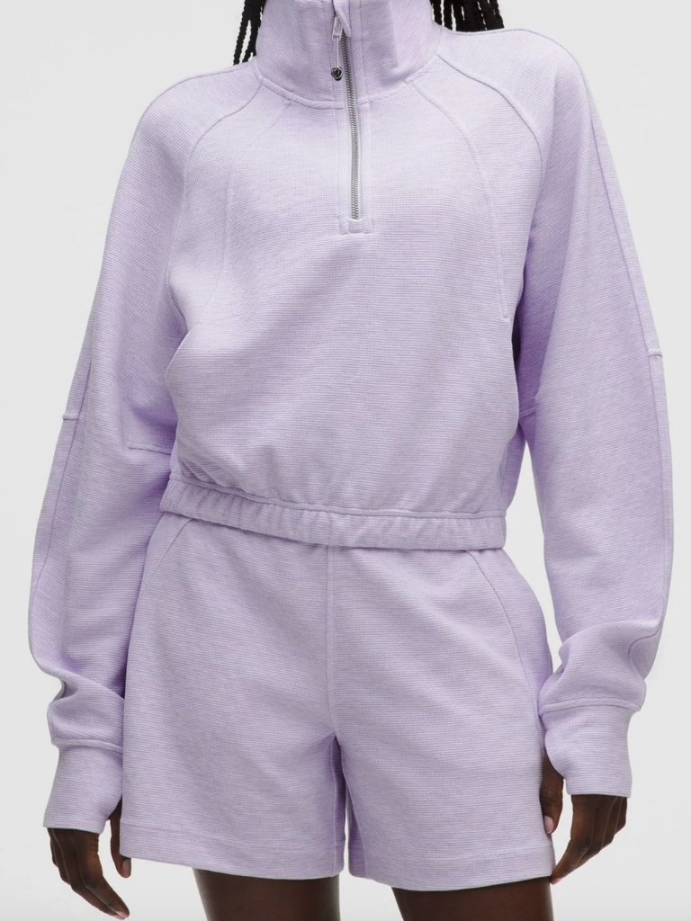 Lululemon Athletica Scuba Cropped Funnel-Neck Half Zip Waffle Nwt